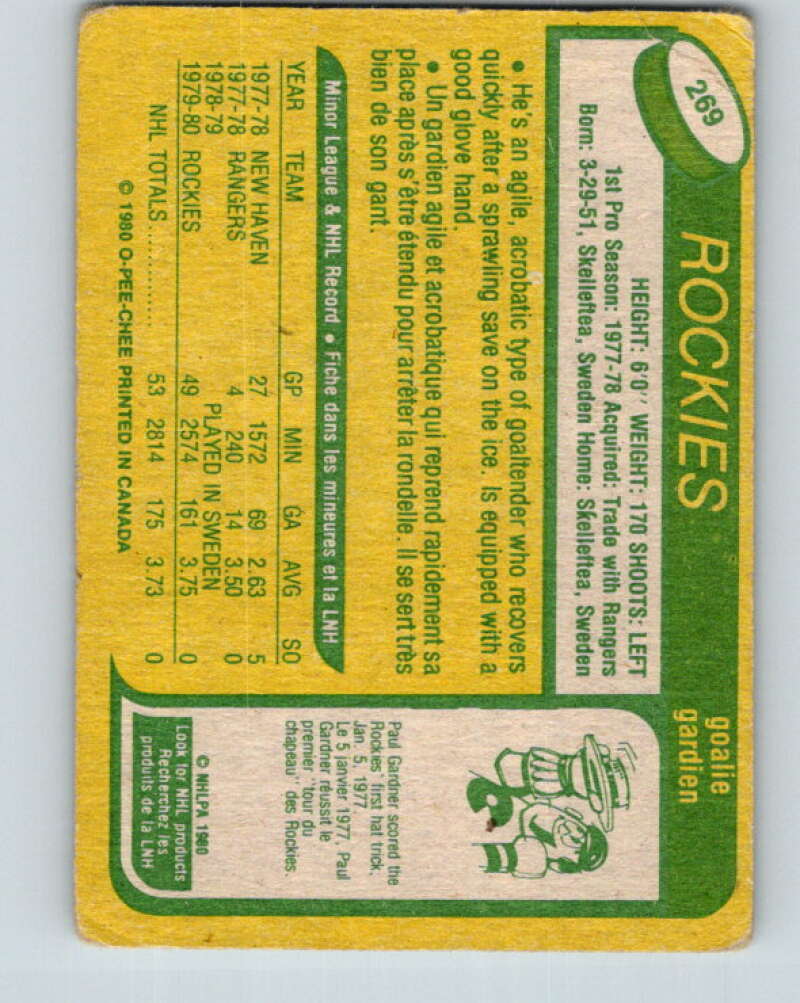 1980-81 O-Pee-Chee #269 Hardy Astrom RC Rookie Colorado Rockies V39791