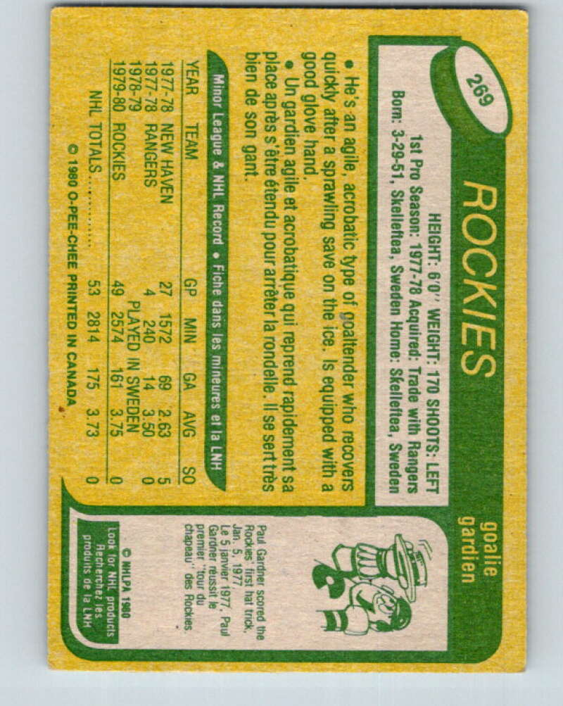 1980-81 O-Pee-Chee #269 Hardy Astrom RC Rookie Colorado Rockies V39792