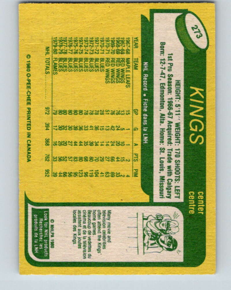 1980-81 O-Pee-Chee #273 Garry Unger Los Angeles Kings V39847