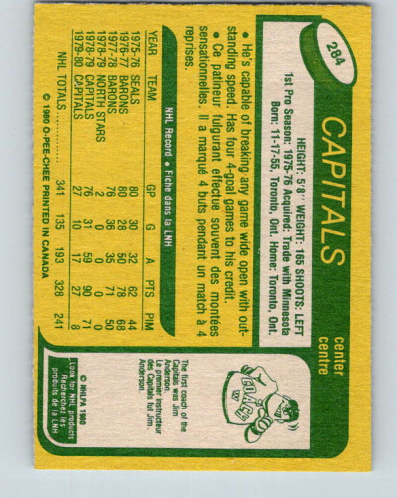 1980-81 O-Pee-Chee #284 Dennis Maruk Washington Capitals V39941