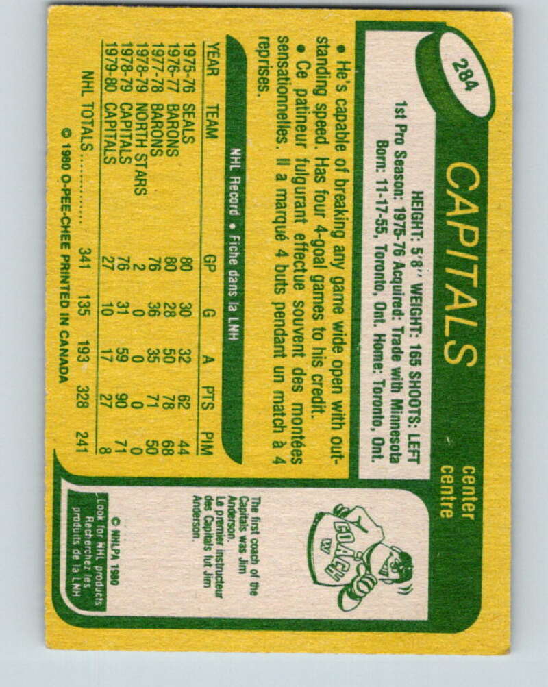 1980-81 O-Pee-Chee #284 Dennis Maruk Washington Capitals V39945