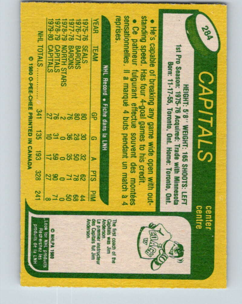 1980-81 O-Pee-Chee #284 Dennis Maruk Washington Capitals V39947