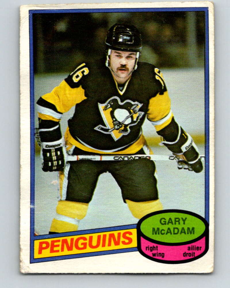 1980-81 O-Pee-Chee #288 Gary McAdam Pittsburgh Penguins V39989