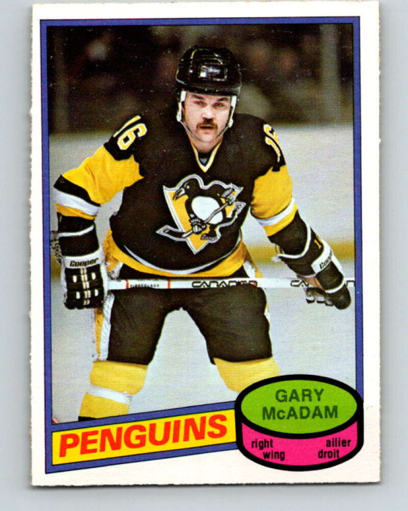 1980-81 O-Pee-Chee #288 Gary McAdam Pittsburgh Penguins V39993