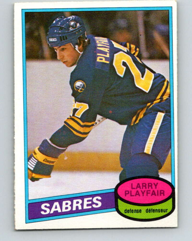 1980-81 O-Pee-Chee #296 Larry Playfair RC Rookie Buffalo Sabres V40080