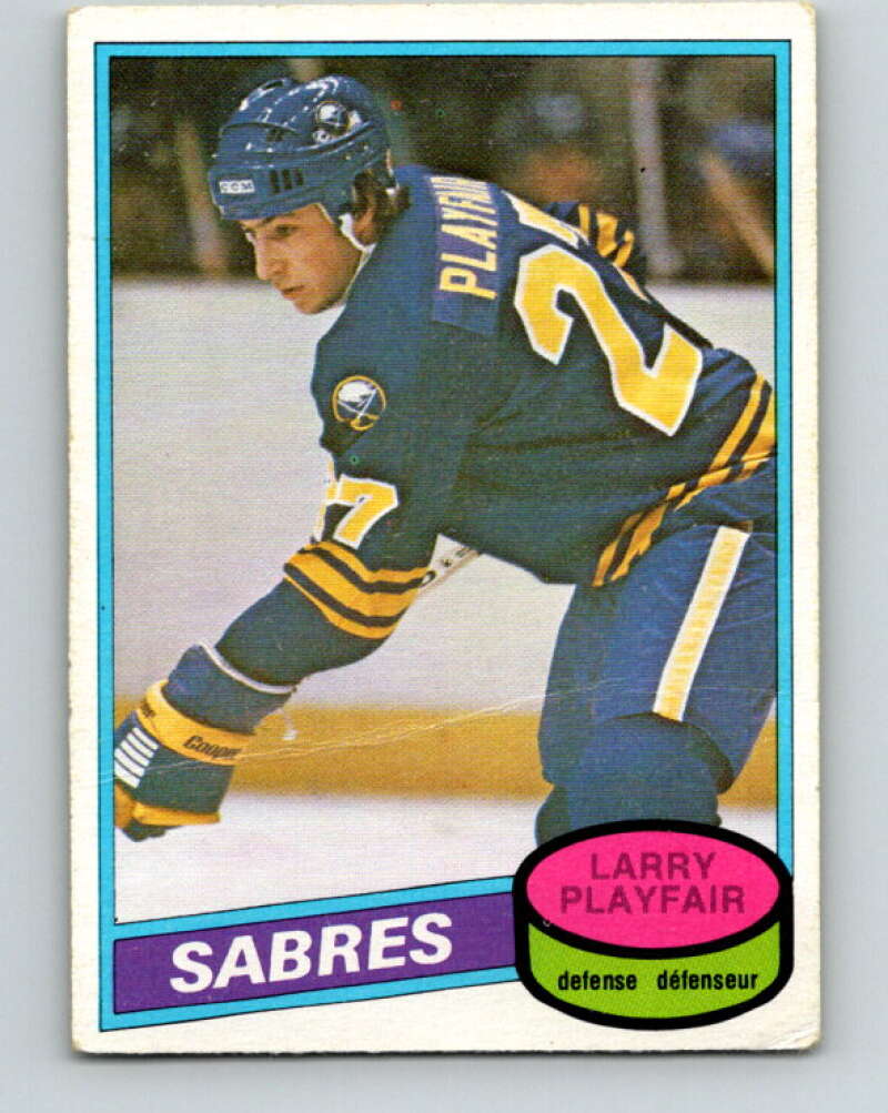 1980-81 O-Pee-Chee #296 Larry Playfair RC Rookie Buffalo Sabres V40082