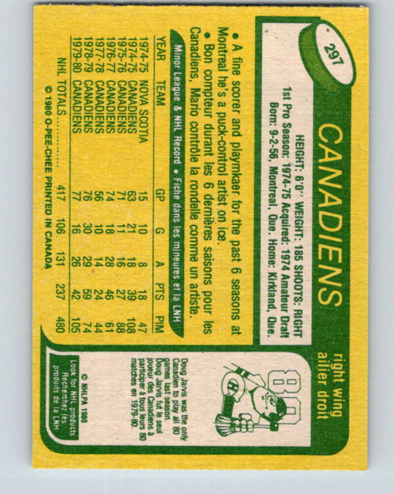 1980-81 O-Pee-Chee #297 Mario Tremblay Montreal Canadiens V40098