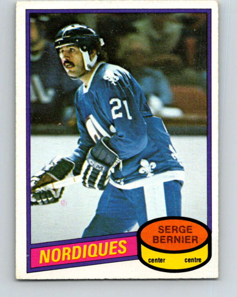 1980-81 O-Pee-Chee #309 Serge Bernier Quebec Nordiques V40225