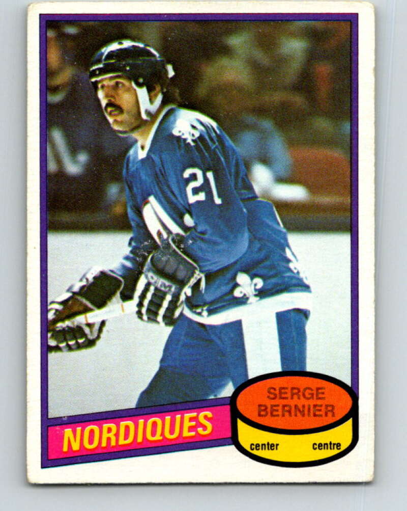 1980-81 O-Pee-Chee #309 Serge Bernier Quebec Nordiques V40226
