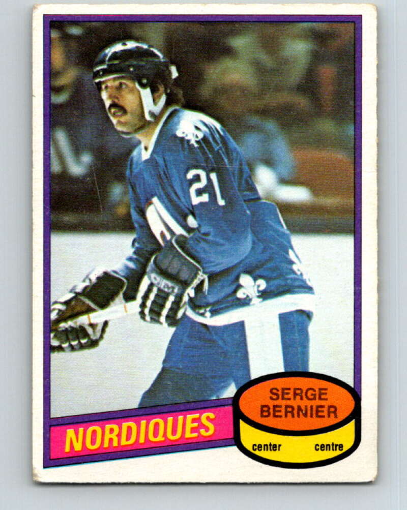 1980-81 O-Pee-Chee #309 Serge Bernier Quebec Nordiques V40228