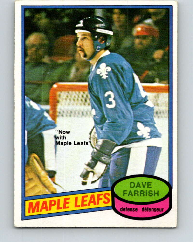 1980-81 O-Pee-Chee #311 Dave Farrish Toronto Maple Leafs V40244