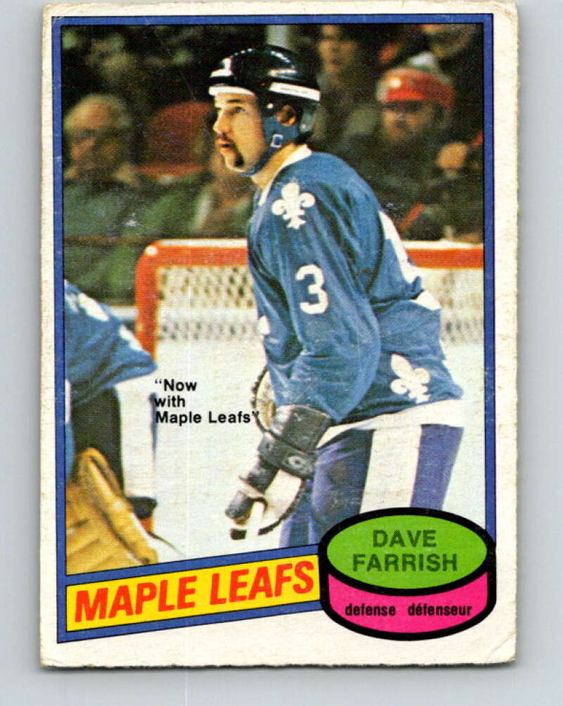 1980-81 O-Pee-Chee #311 Dave Farrish Toronto Maple Leafs V40246