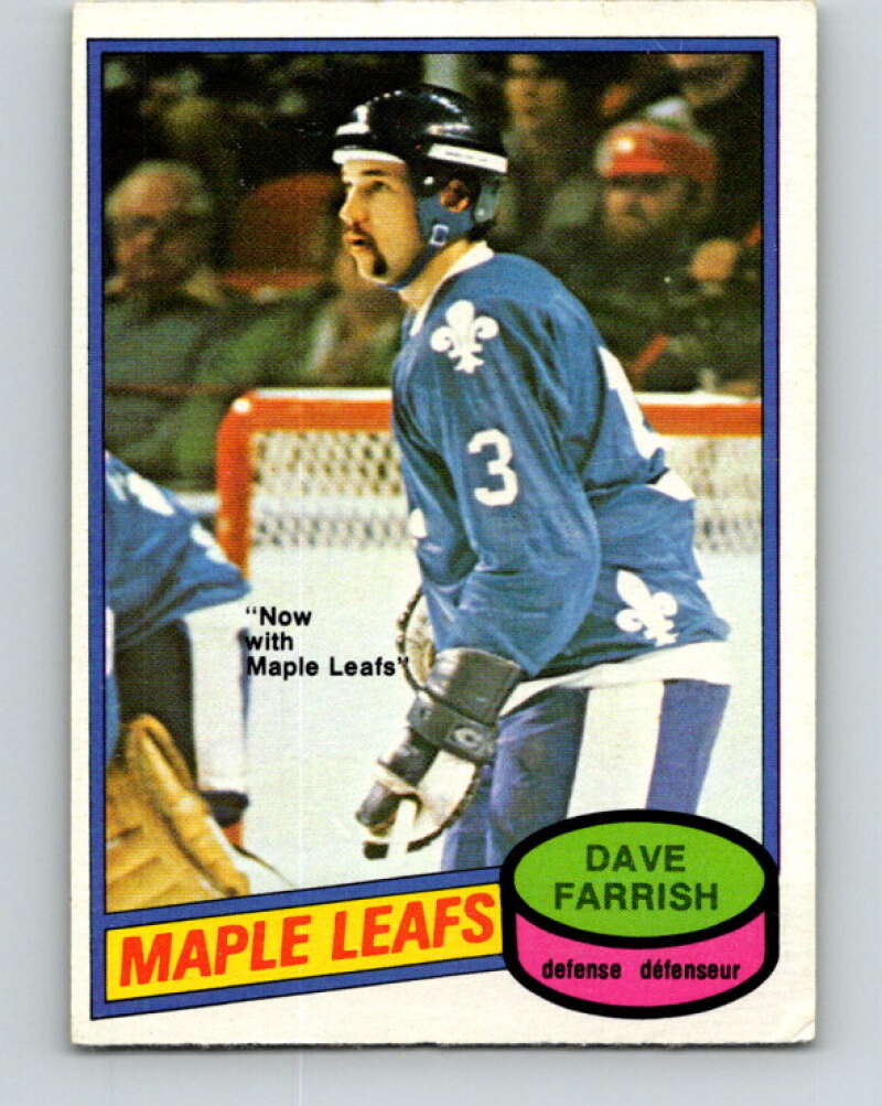 1980-81 O-Pee-Chee #311 Dave Farrish Toronto Maple Leafs V40247