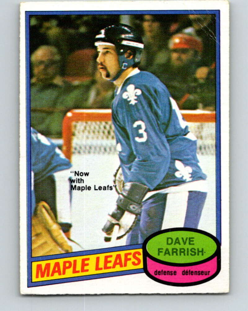 1980-81 O-Pee-Chee #311 Dave Farrish Toronto Maple Leafs V40253