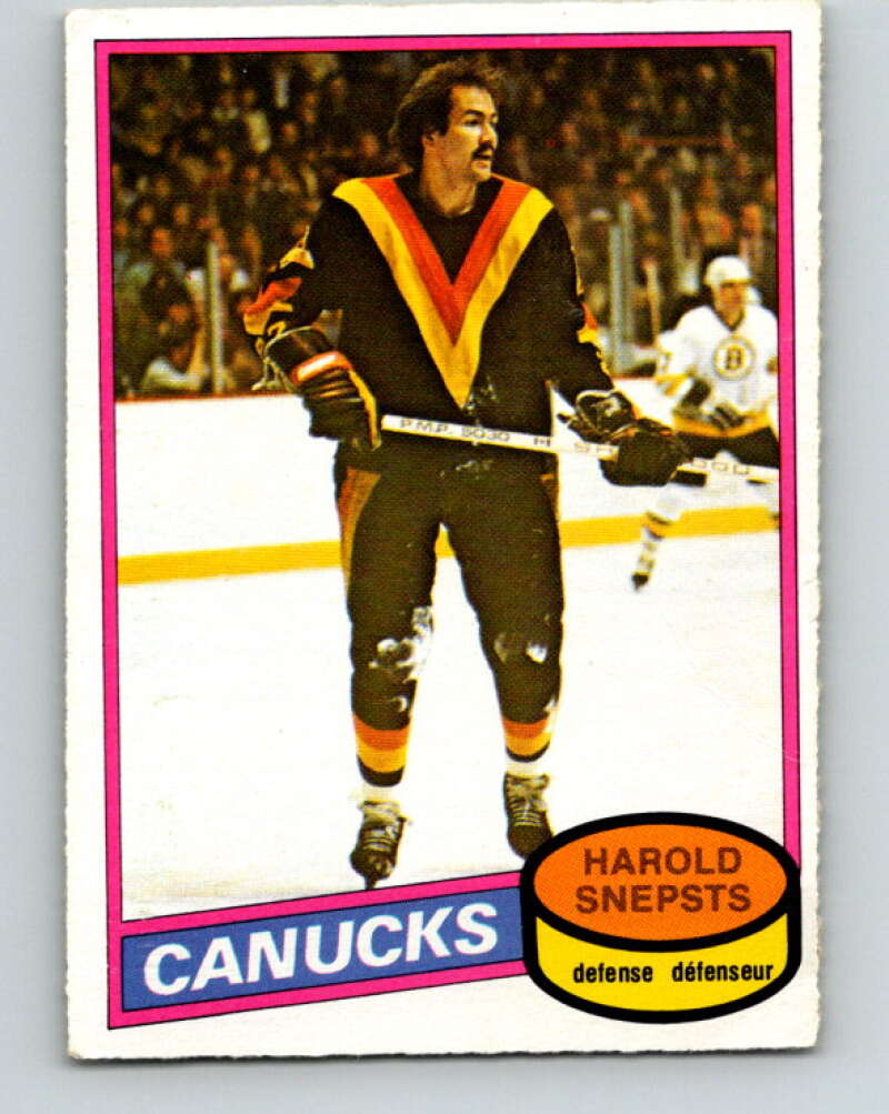 1980-81 O-Pee-Chee #312 Harold Snepsts Vancouver Canucks V40258
