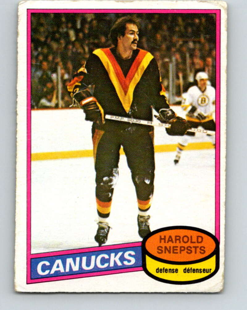 1980-81 O-Pee-Chee #312 Harold Snepsts Vancouver Canucks V40261