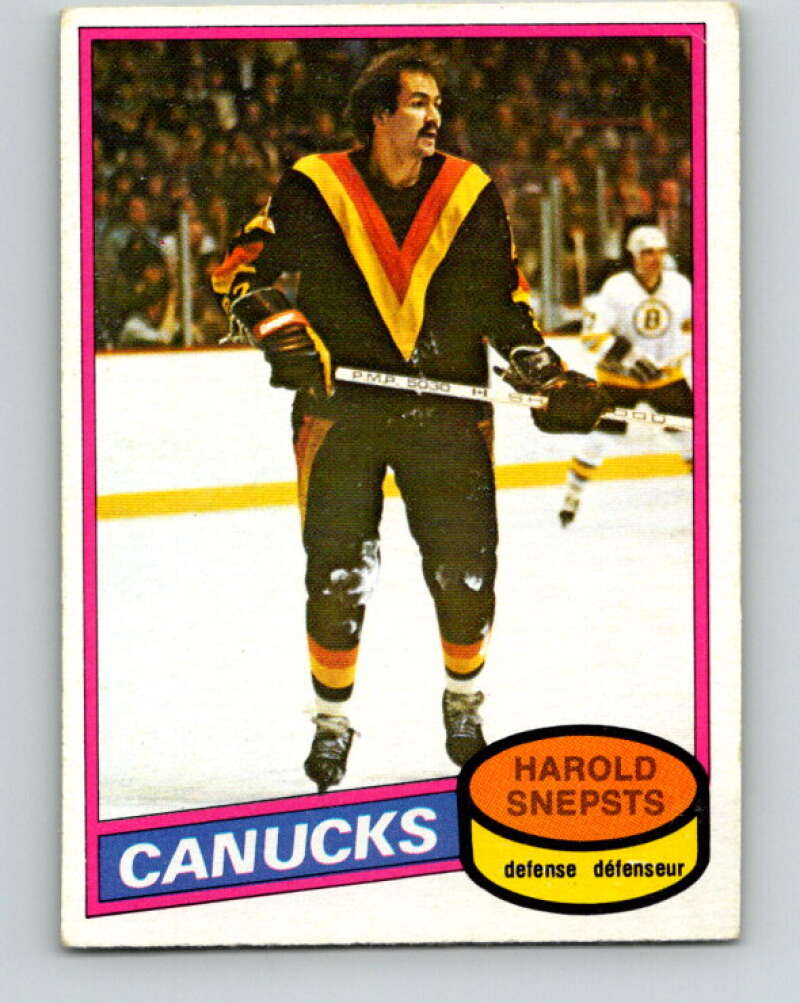 1980-81 O-Pee-Chee #312 Harold Snepsts Vancouver Canucks V40262