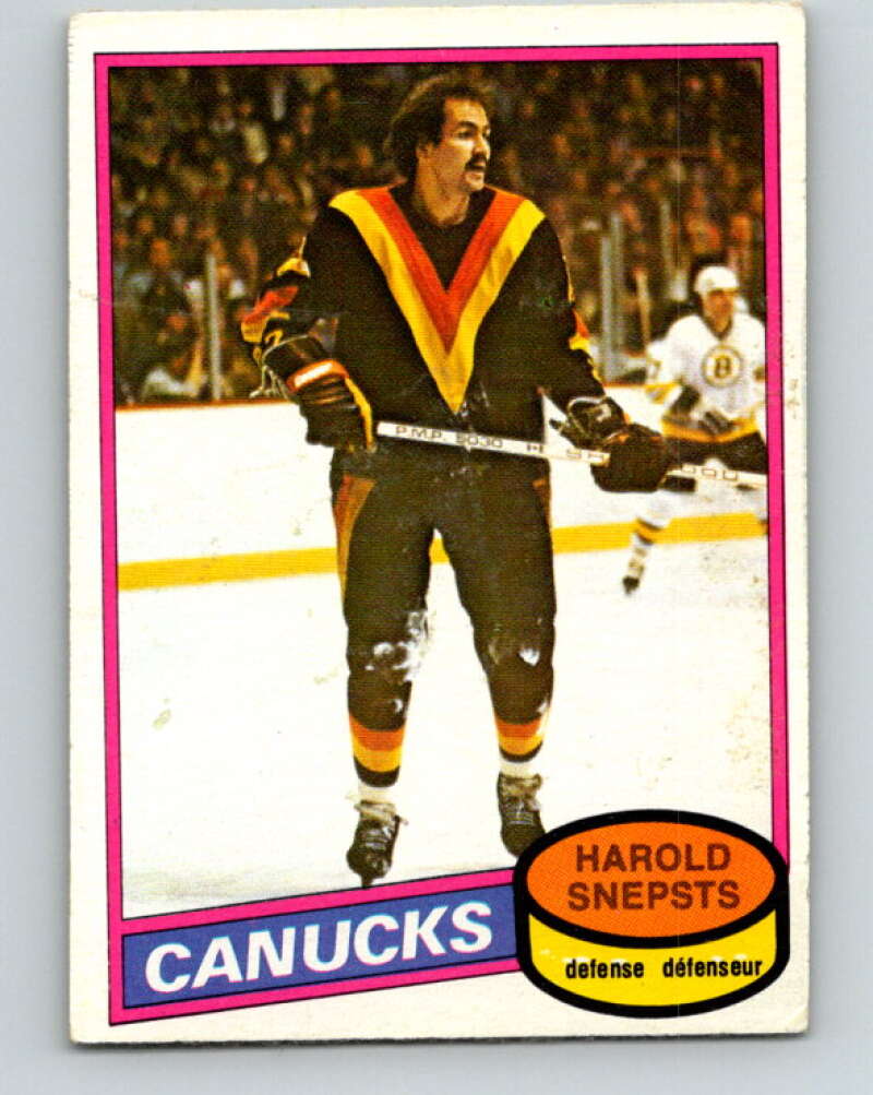 1980-81 O-Pee-Chee #312 Harold Snepsts Vancouver Canucks V40273