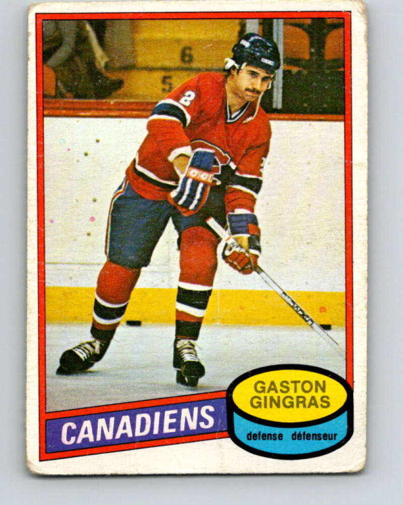1980-81 O-Pee-Chee #322 Gaston Gingras RC Rookie Montreal Canadiens V40354