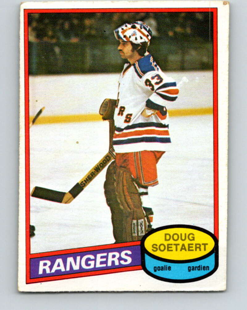 1980-81 O-Pee-Chee #324 Doug Soetaert RC Rookie New York Rangers V40372