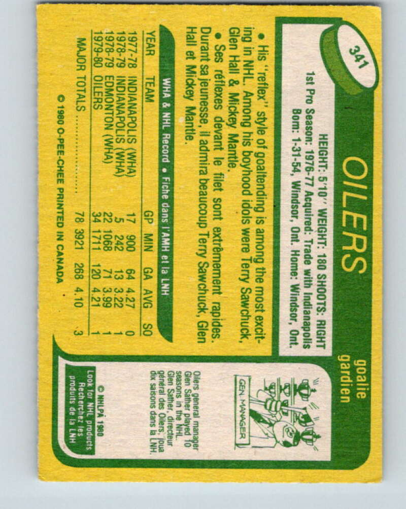 1980-81 O-Pee-Chee #341 Eddie Mio RC Rookie Edmonton Oilers V40528