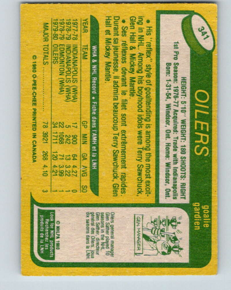 1980-81 O-Pee-Chee #341 Eddie Mio RC Rookie Edmonton Oilers V40535