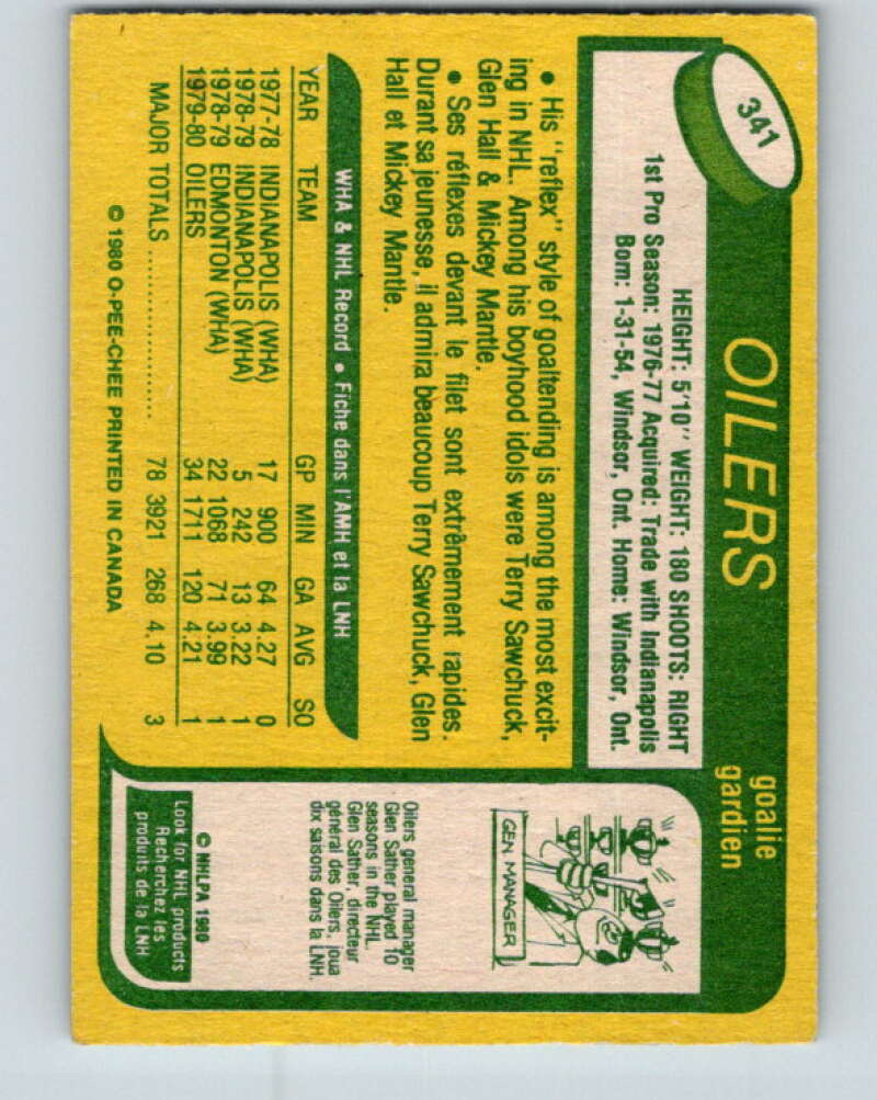 1980-81 O-Pee-Chee #341 Eddie Mio RC Rookie Edmonton Oilers V40538