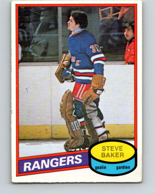 1980-81 O-Pee-Chee #346 Steve Baker  RC Rookie New York Rangers  V40568