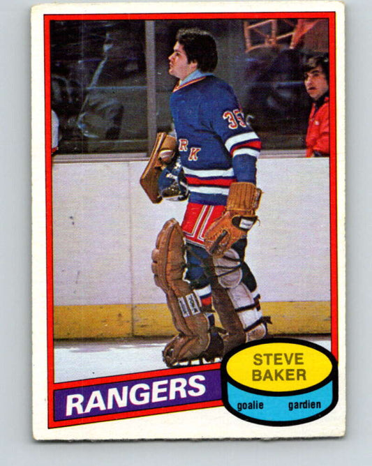 1980-81 O-Pee-Chee #346 Steve Baker  RC Rookie New York Rangers  V40570