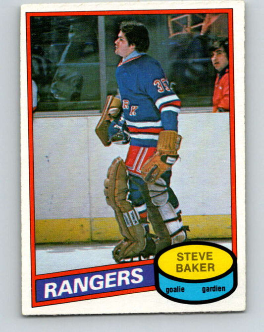 1980-81 O-Pee-Chee #346 Steve Baker  RC Rookie New York Rangers  V40571