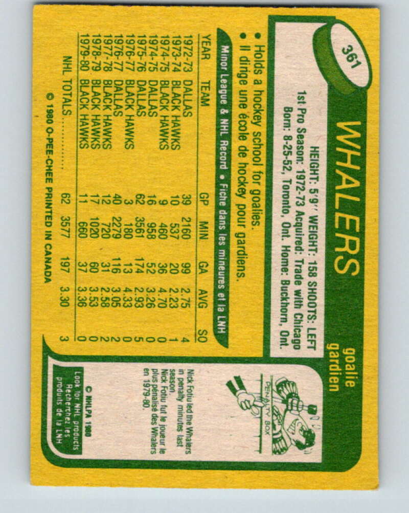 1980-81 O-Pee-Chee #361 Mike Veisor Hartford Whalers V40702