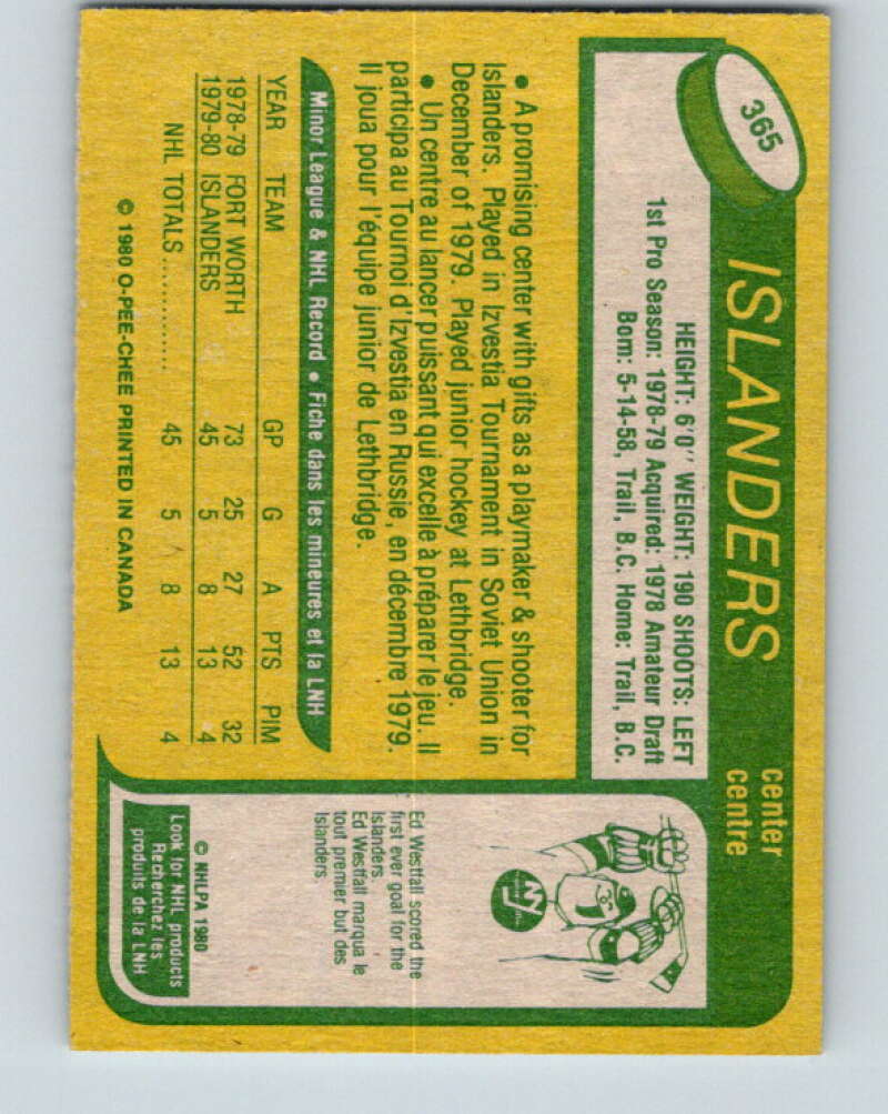 1980-81 O-Pee-Chee #365 Steve Tambellini RC Rookie New York Islanders V40747