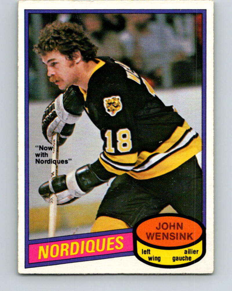 1980-81 O-Pee-Chee #390 John Wensink Quebec Nordiques V41009