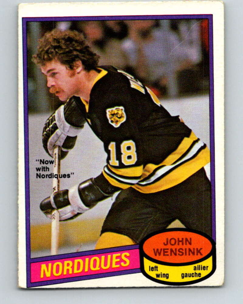 1980-81 O-Pee-Chee #390 John Wensink Quebec Nordiques V41011