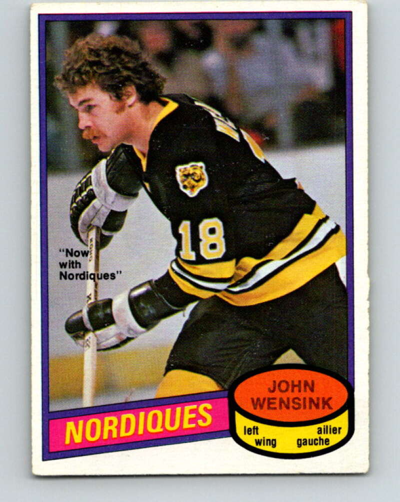 1980-81 O-Pee-Chee #390 John Wensink Quebec Nordiques V41014
