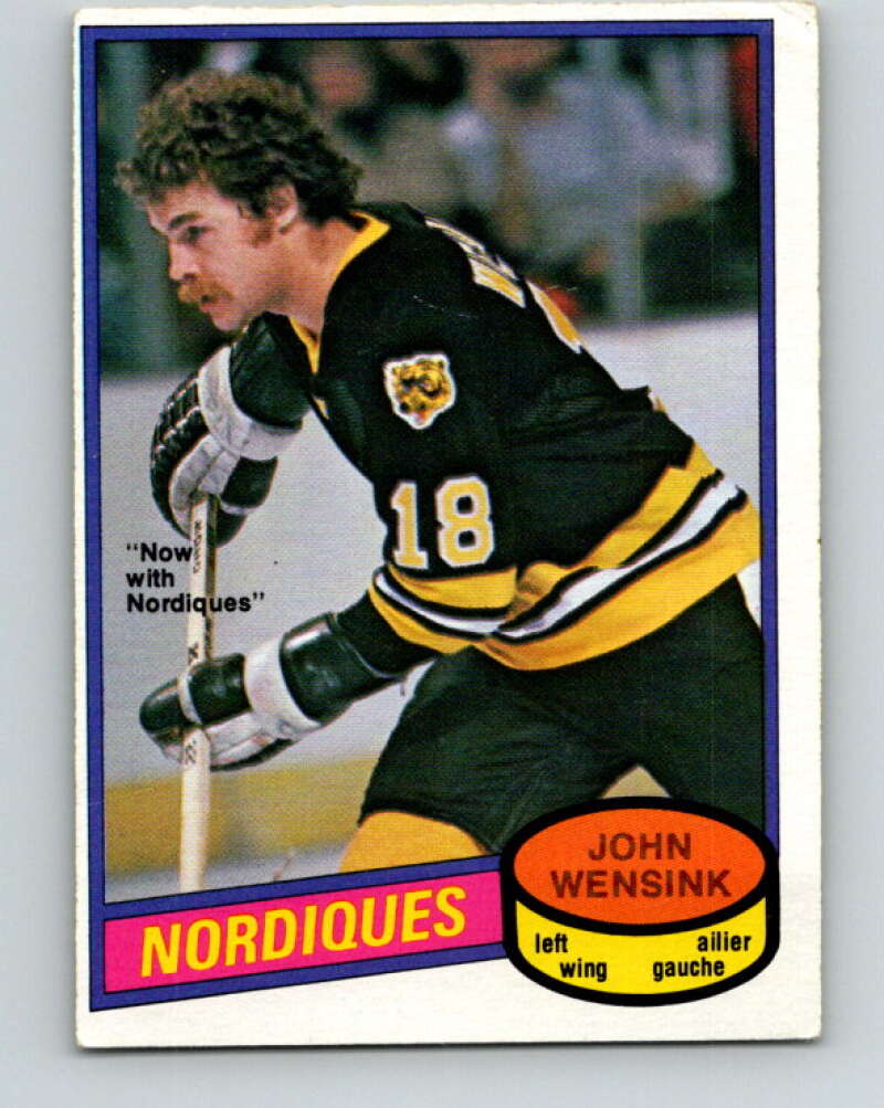 1980-81 O-Pee-Chee #390 John Wensink Quebec Nordiques V41016
