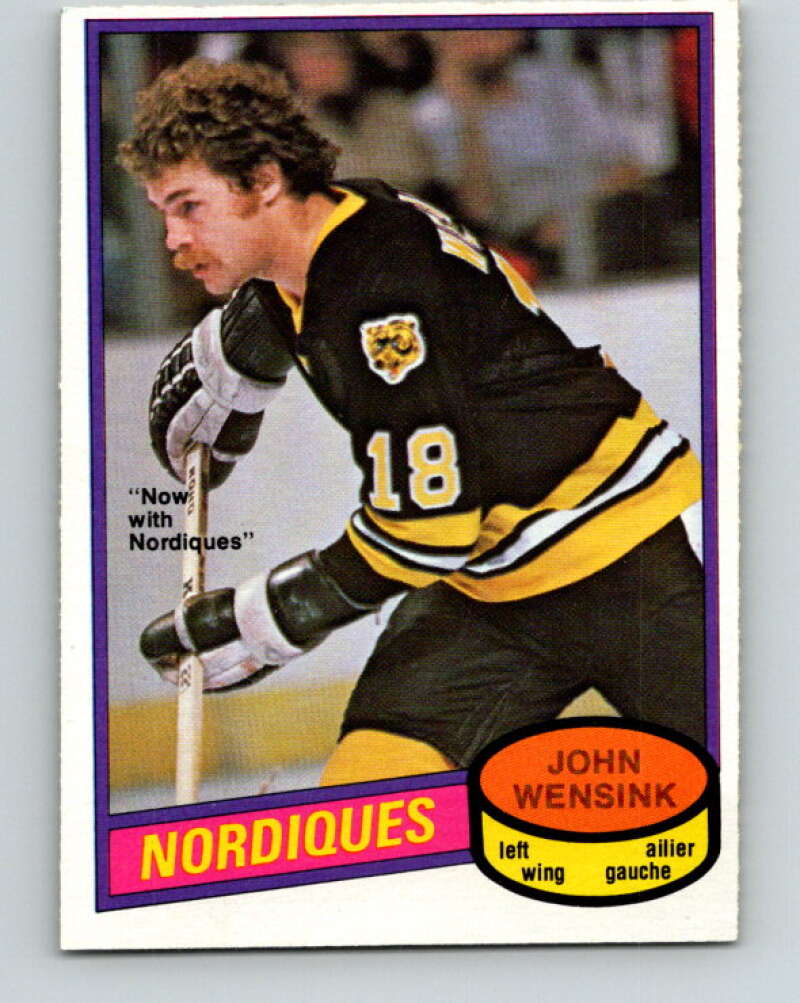 1980-81 O-Pee-Chee #390 John Wensink Quebec Nordiques V41018