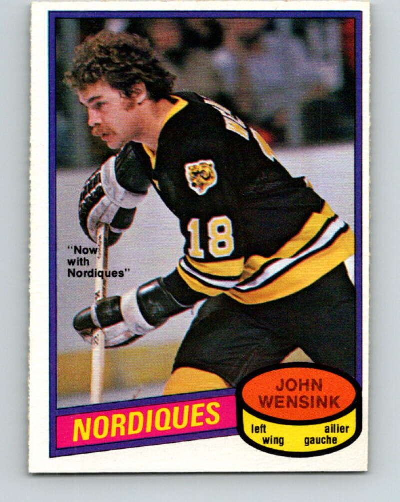 1980-81 O-Pee-Chee #390 John Wensink Quebec Nordiques V41019