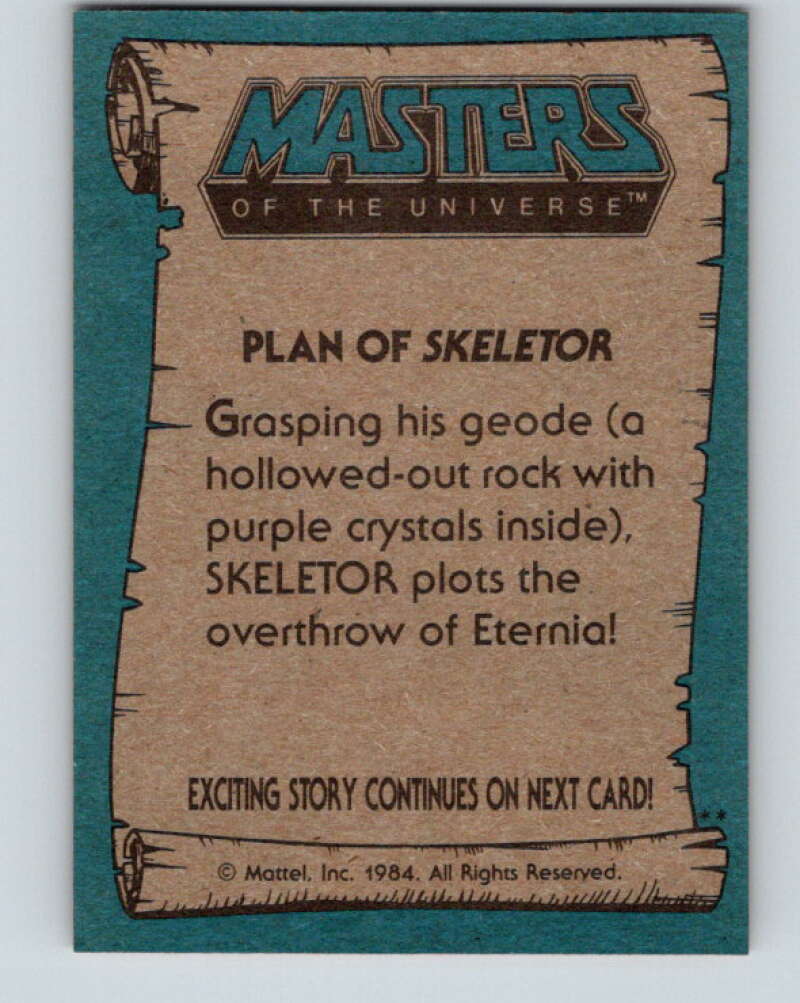 1984 Matel Masters of the Universe #5 Plan of Skeleton V4104