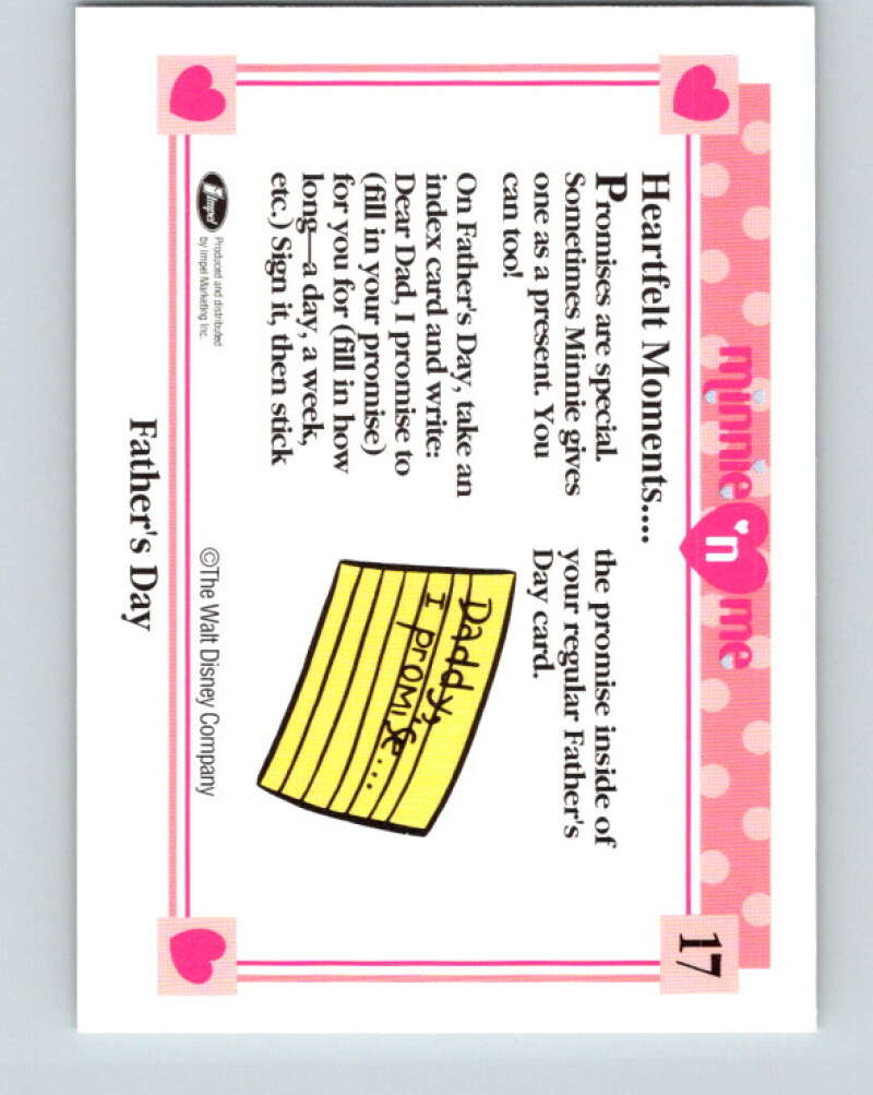 1991 Impel Disney Minnie 'n Me #17 Father's Day V41415