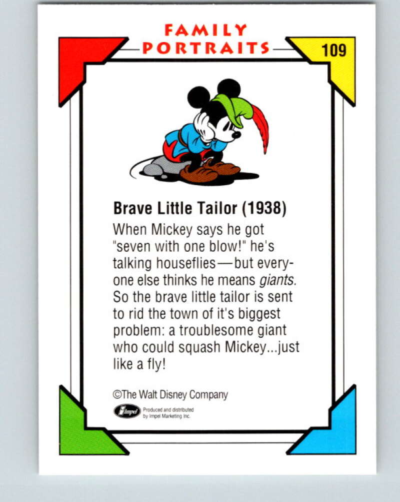 1991 Impel Walt Disney #109 Brave Little Tailor 1938 Mickey V41835