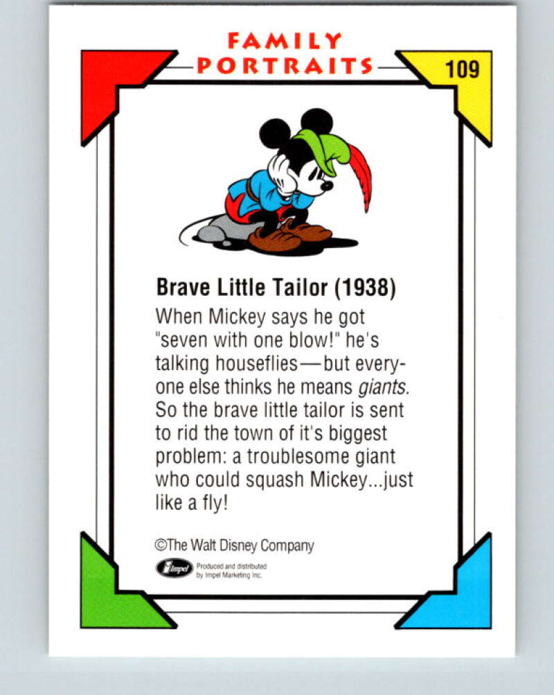 1991 Impel Walt Disney #109 Brave Little Tailor 1938 Mickey V41836