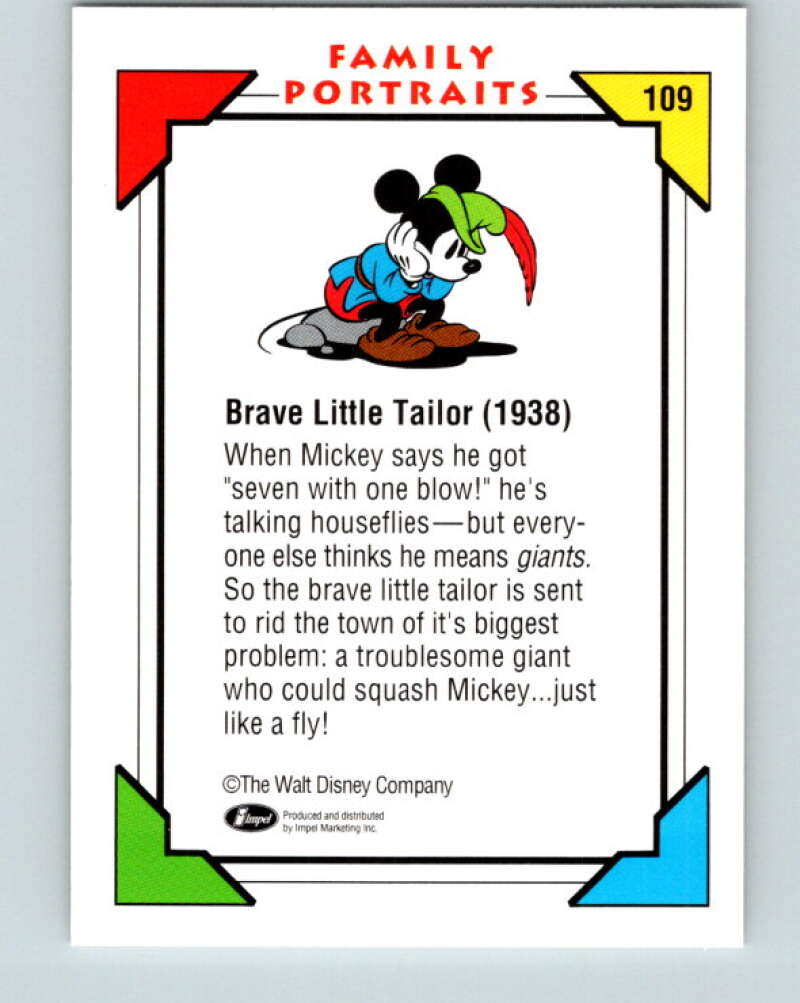 1991 Impel Walt Disney #109 Brave Little Tailor 1938 Mickey V41837