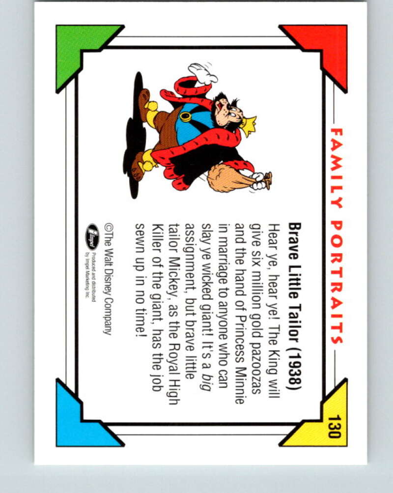 1991 Impel Walt Disney #130 Brave Little Tailor 1938 Royal High Kill V41875