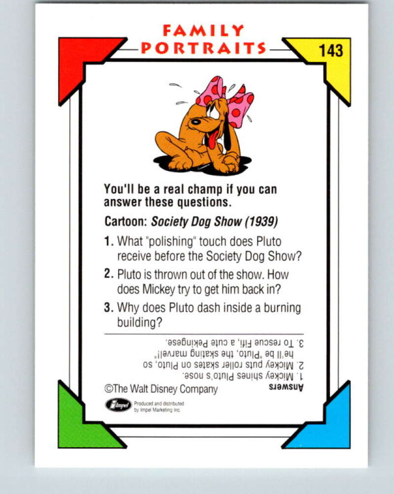 1991 Impel Walt Disney #143 Society Dog Show 1939 V41903