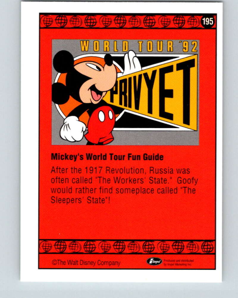 1991 Impel Walt Disney #195 Mickey in Russia V42013