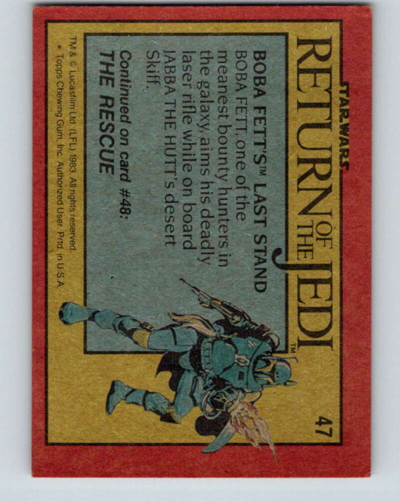 1983 Topps Star Wars Return Of The Jedi #47 Boba Fett's Last Stand V42085