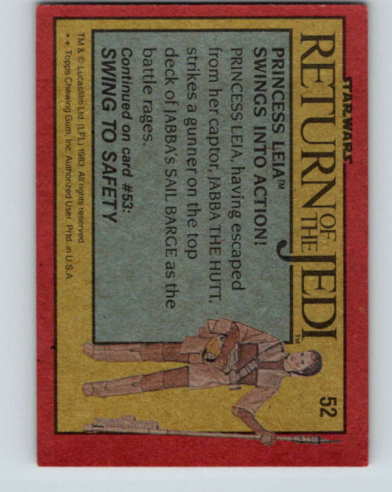 1983 Topps Star Wars Return Of The Jedi #52 Princess Leia Swings Into Action V42087