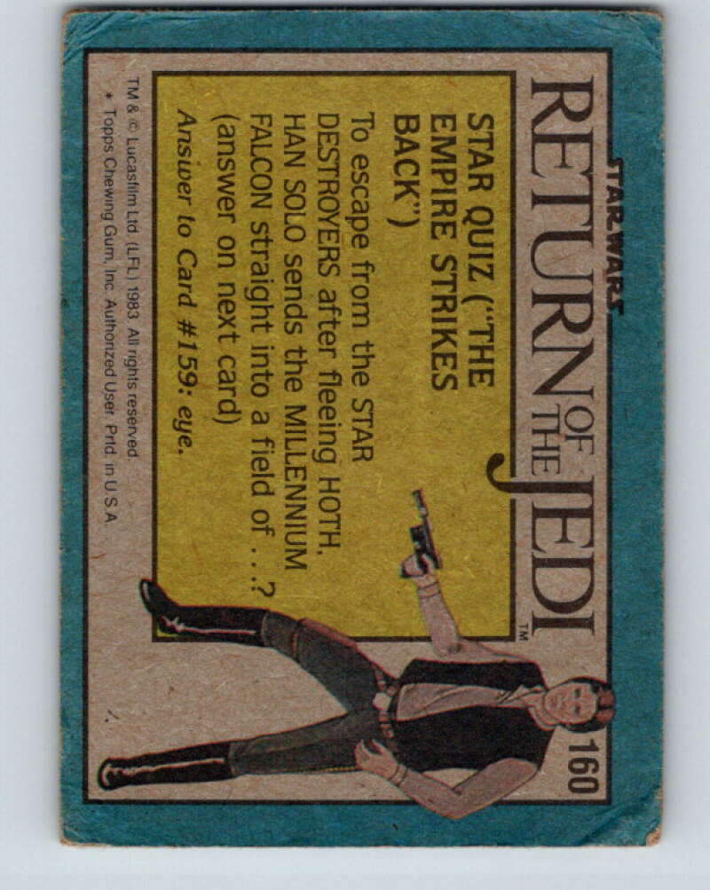1983 Topps Star Wars Return Of The Jedi #160 Toward the Sarlacc Pit V42144