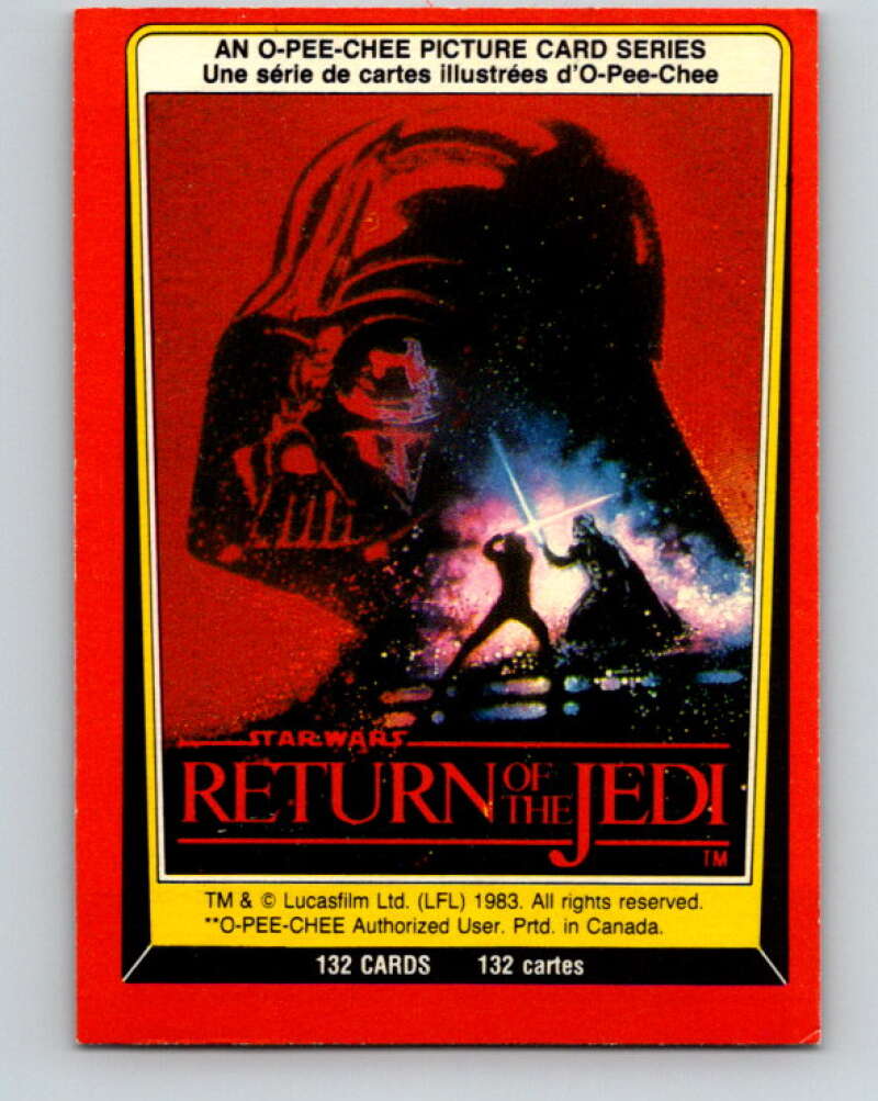 1983 OPC Star Wars Return Of The Jedi #1 Title Card V42155
